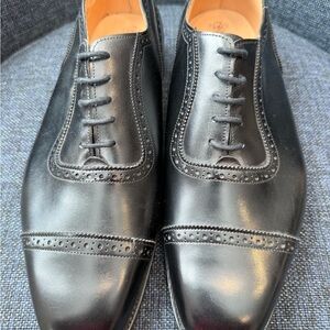 BRAND NEW Tricker's Black Oxford Leather Shoes with Cap Toe
